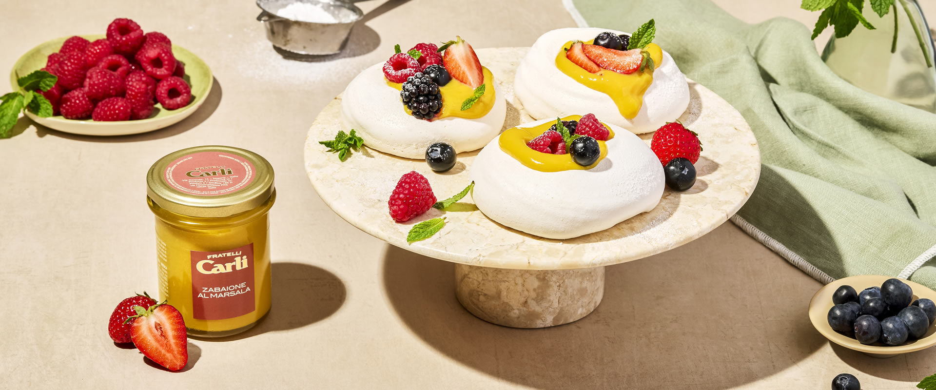 Mini Pavlova mit Zabaione und Marsala