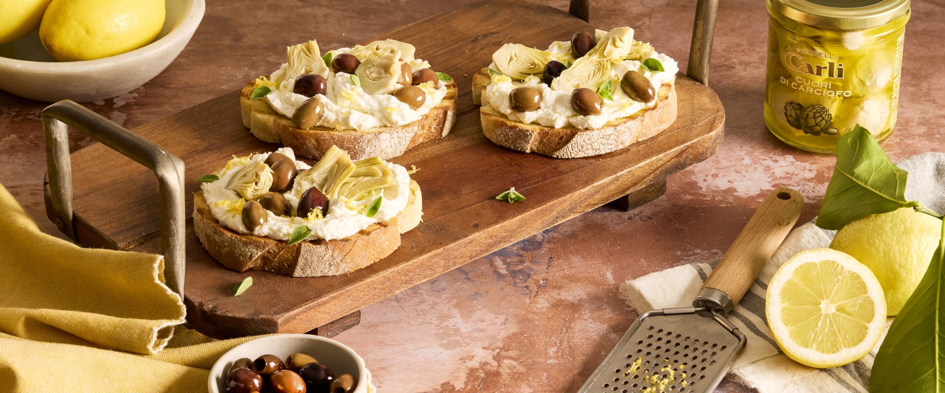 zitronen bruschetta mit-artischocken