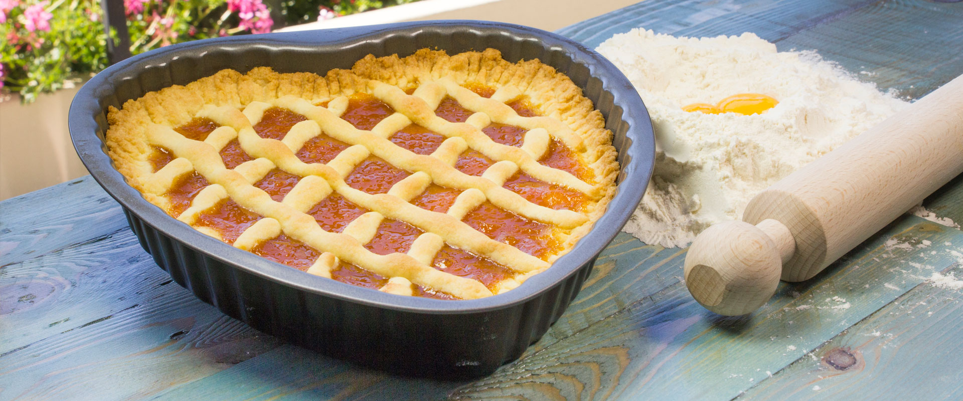 Crostata con crema di frutta albicocca