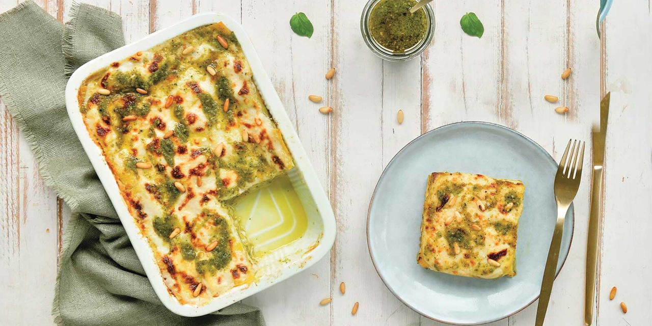 Lasagne mit Artischocken und Pesto