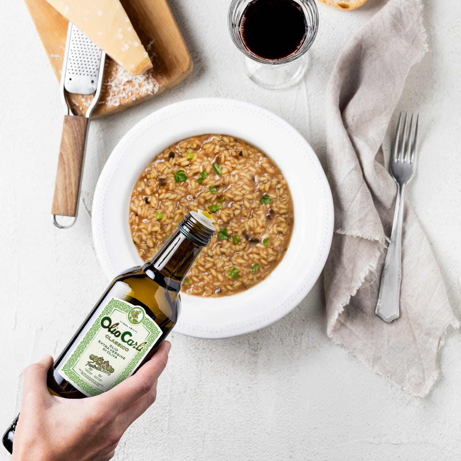 Risotto mit getrockneten Steinpilzen