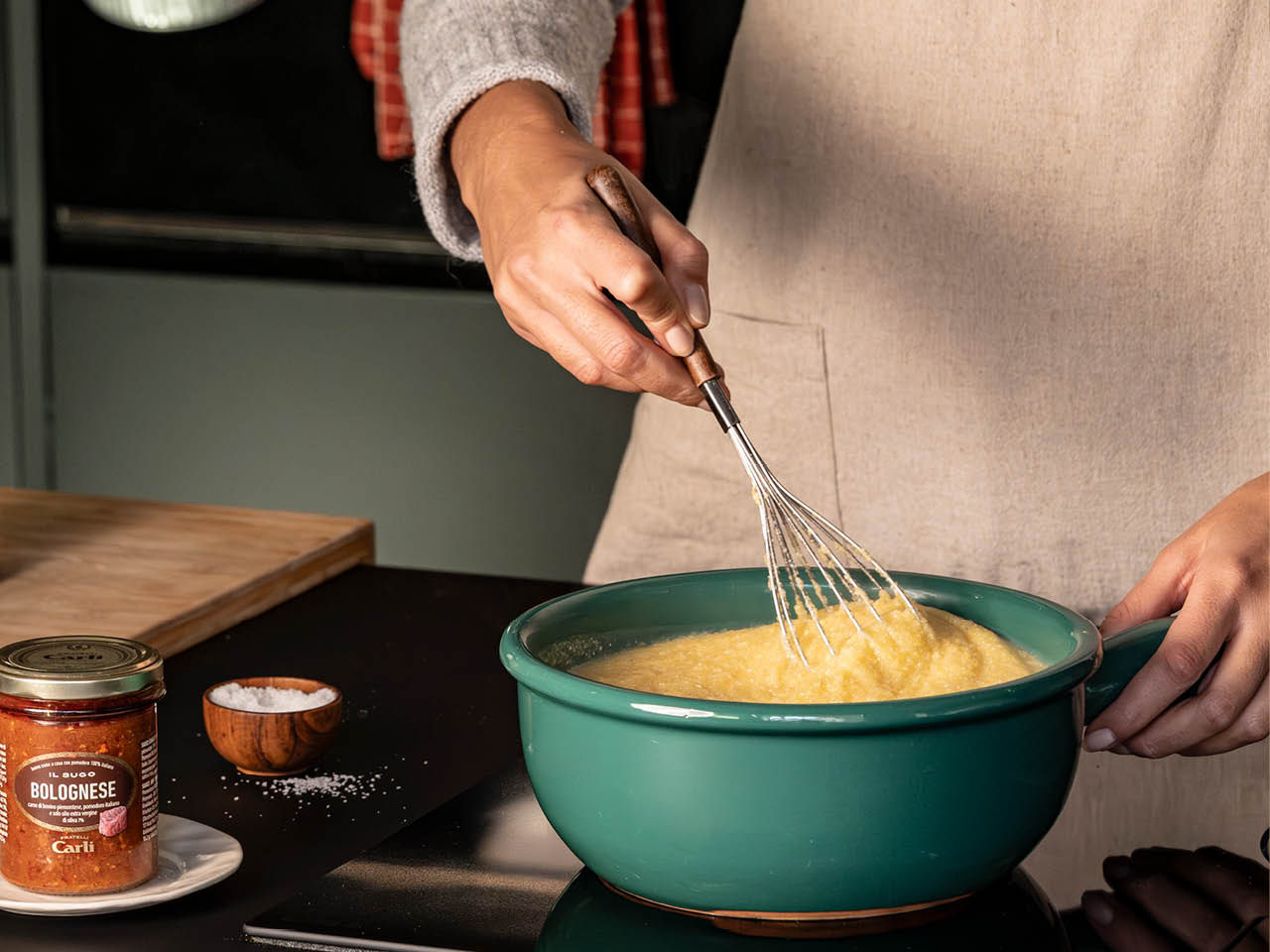 Polenta mit Bolognese-Sauce