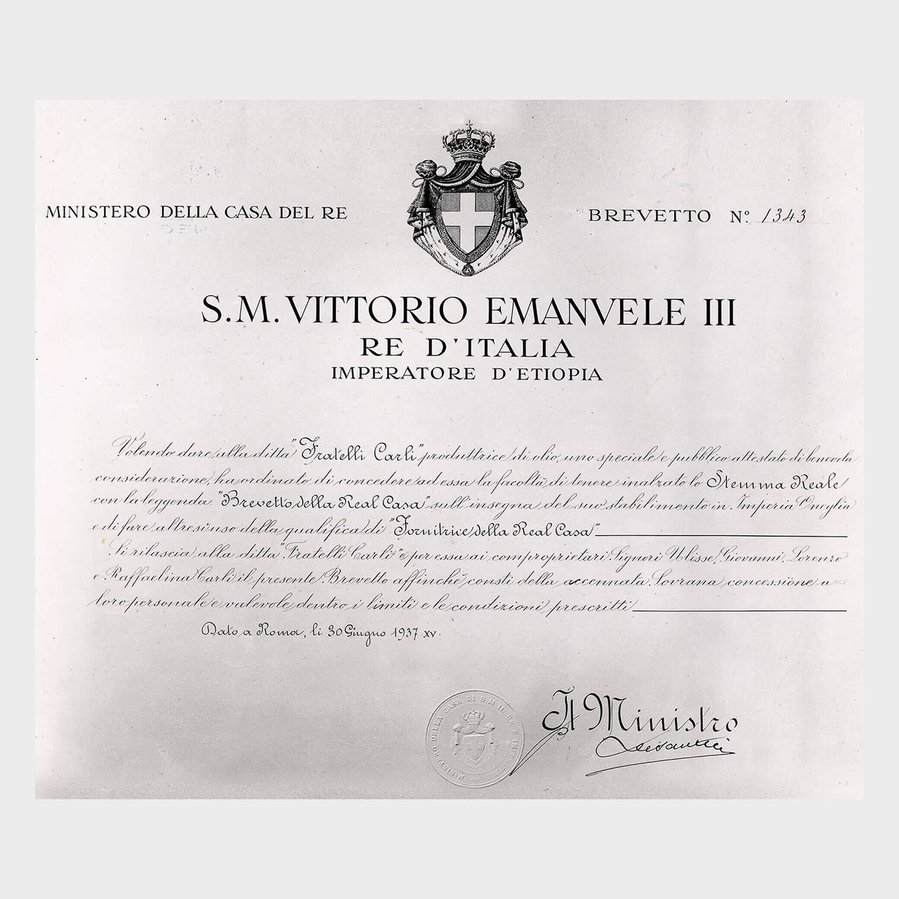 Brief Seiner Majestät Viktor Emanuel III.